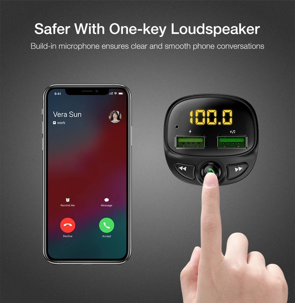2026 Dropshipping Products Best Selling Auto Mp3 Player Music Adapter Dual USB Charger BT Handsfree Car Kit FM Radio Transmitter