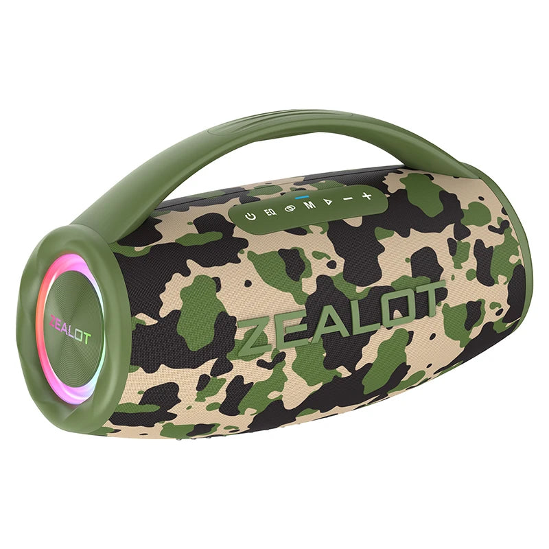 80W Portable Outdoor Speaker with RGB LED Lighting & AUX Communication Waterproof BT Wireless Speaker for Karaoke Parties