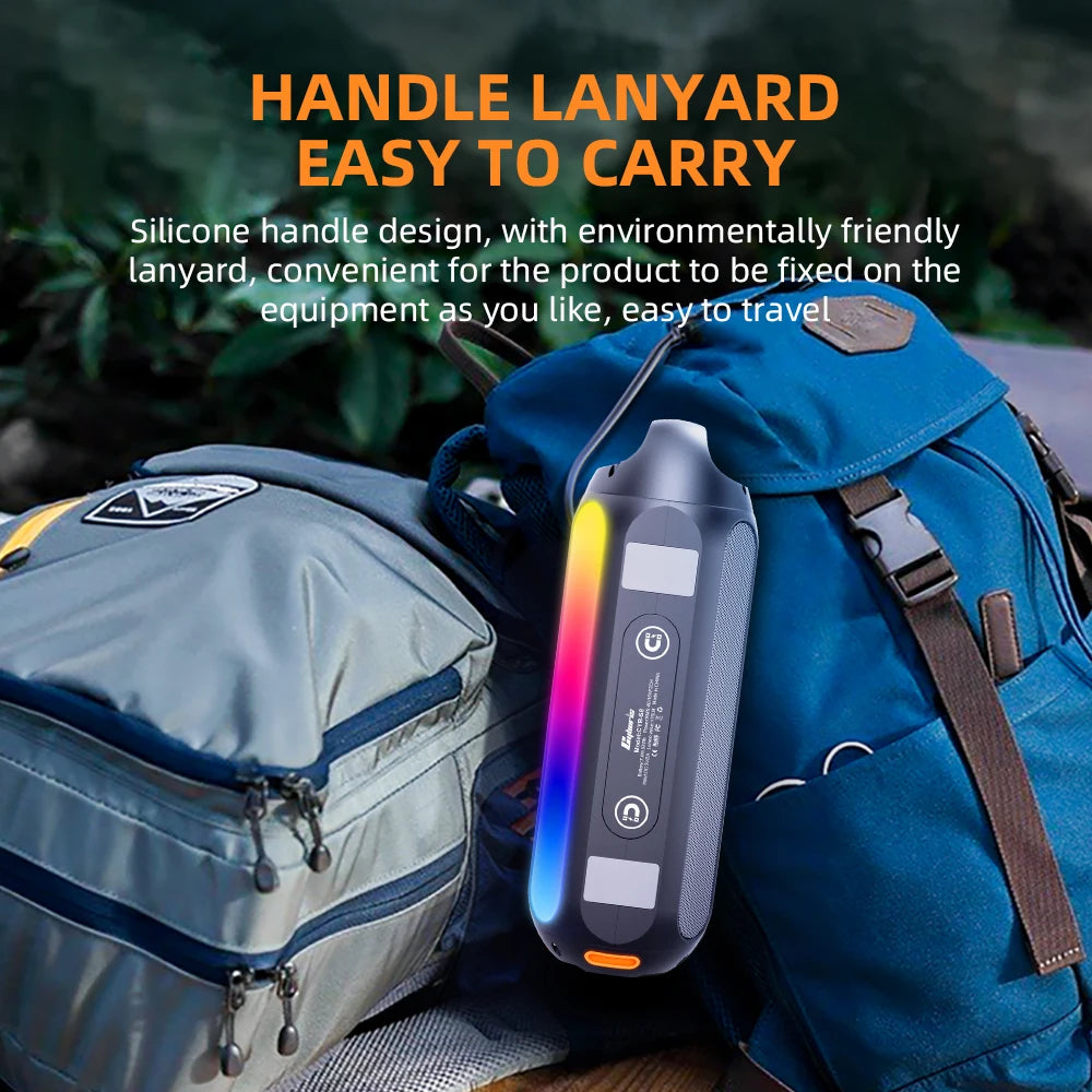 Portable Golf Solar Speaker Wireless Blue-tooth Magnetic Speakers with RGB Lighrt,IPX6 Waterproof Outdoor Golf Cart Speakers