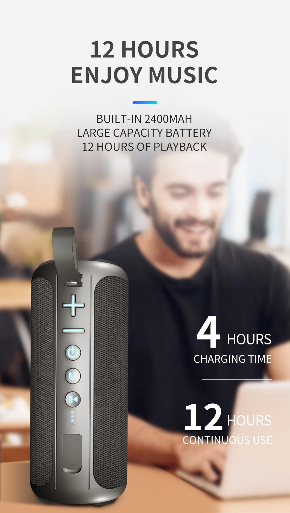 S7X RGB Portable  Speaker 20W Loud Sound Waterproof 12H Playtime TWS Pairing TF Card Type-C Charging