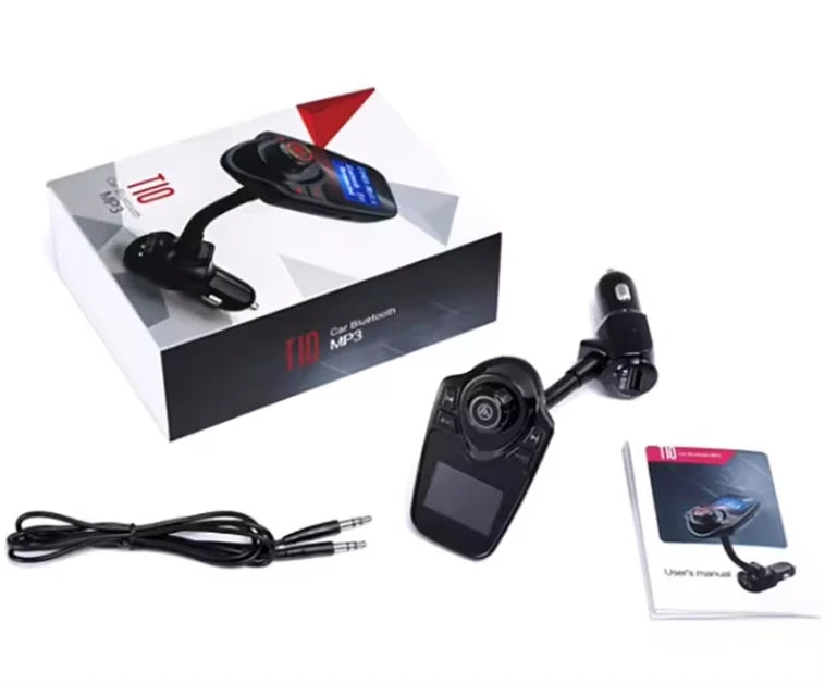 2026 Drop Shipping Product T10 Car Kit Handsfree Set FM Transmitter Car MP3 Music Player Audio Adapter 5V 2.1A USB Charger Fast