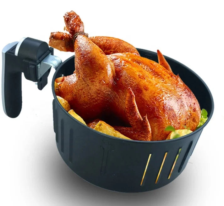 1500W 5.5L Stainless Steel Multifunctional Air Fryer Electric Kitchen Appliance with Thermostat Control Nonstick Without Oil