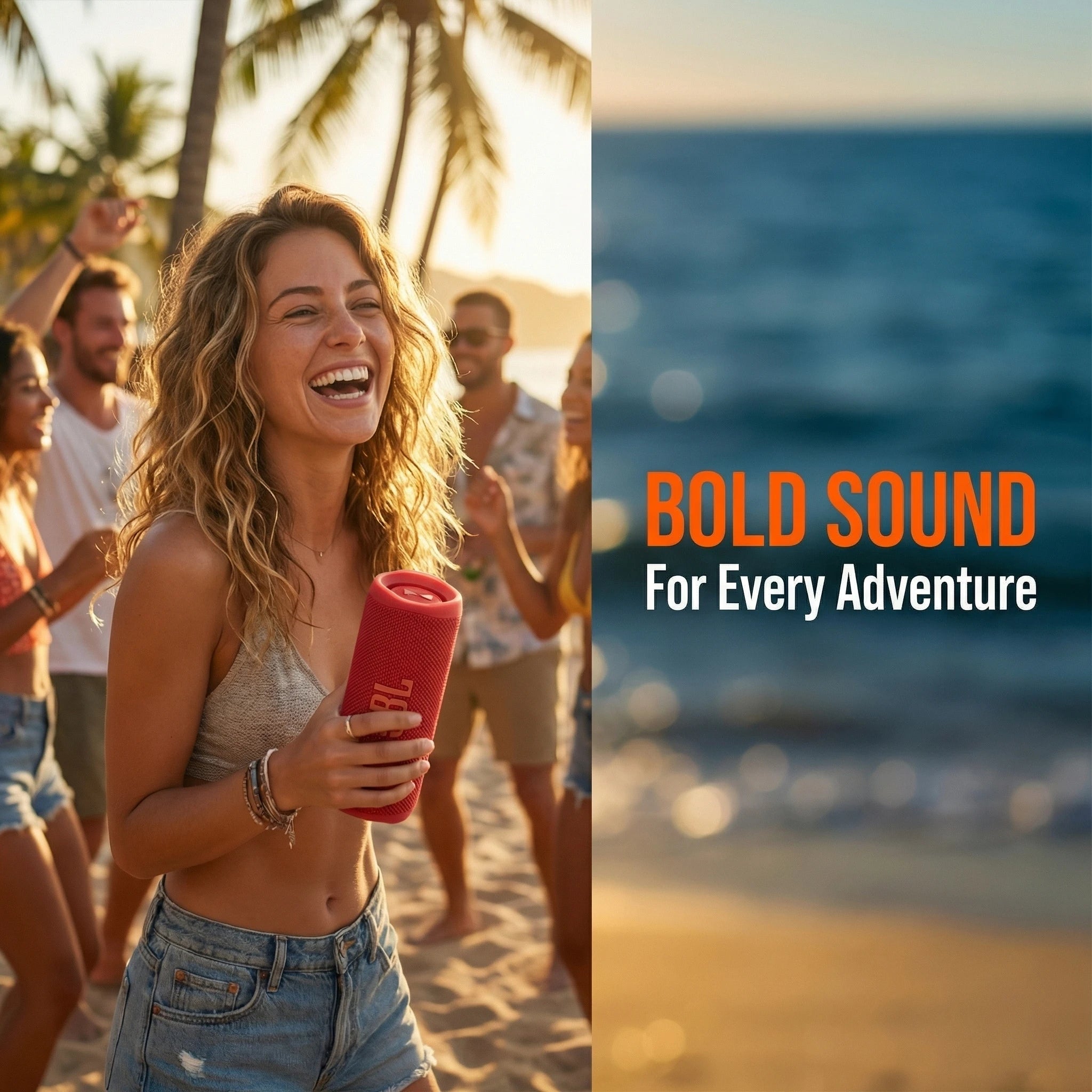 JBL FLIP7 Portable Bluetooth Speaker, Featuring a Subwoofer, AI Sound Enhancement, Suitable for Camping, and Track Events