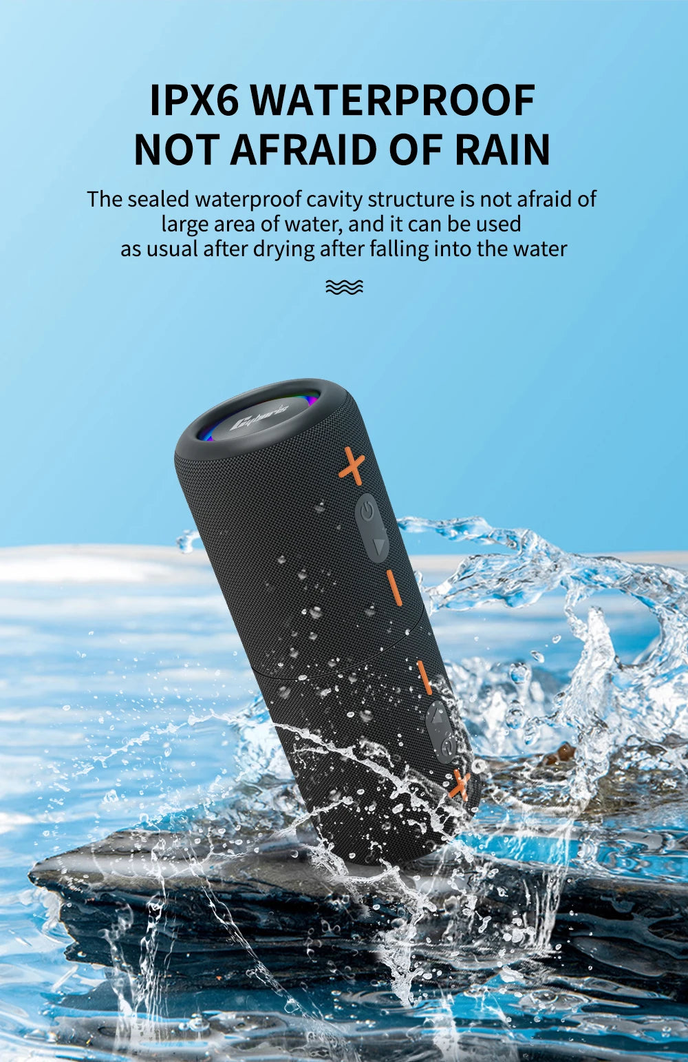S10 Magnetic Detachable Wireless BT Speaker, Deep Bass, Dual Usage Modes, 24H Long Battery Life,IPX6 Waterproof,Perfect for Gift