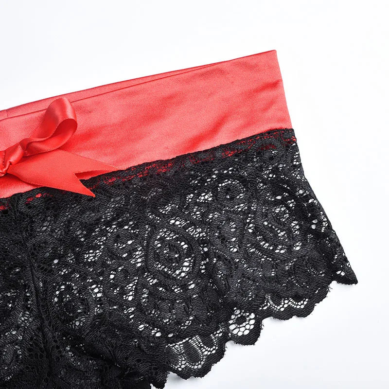 Two Pieces Set Lace Bra And Panty Sets Women Sexy Half Cup Bra Fashion Intimates Shorts Suit Summer Rave Festival Sexy Outfits