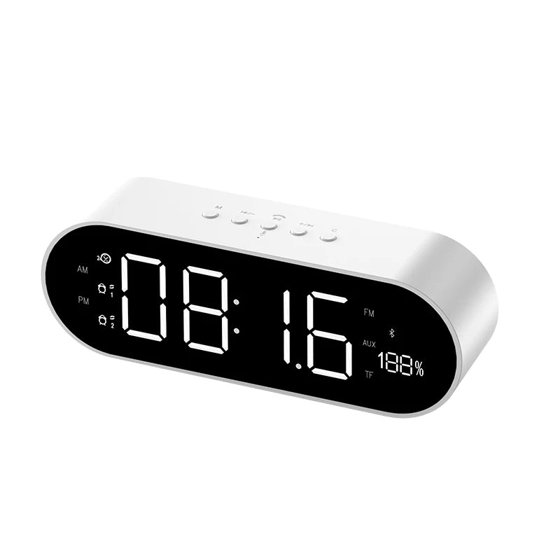 RGB LED Digital Alarm Clock with for Bluetooth Speaker FM Radio USB Charger Best Gift Choice-Plastic Cabinet