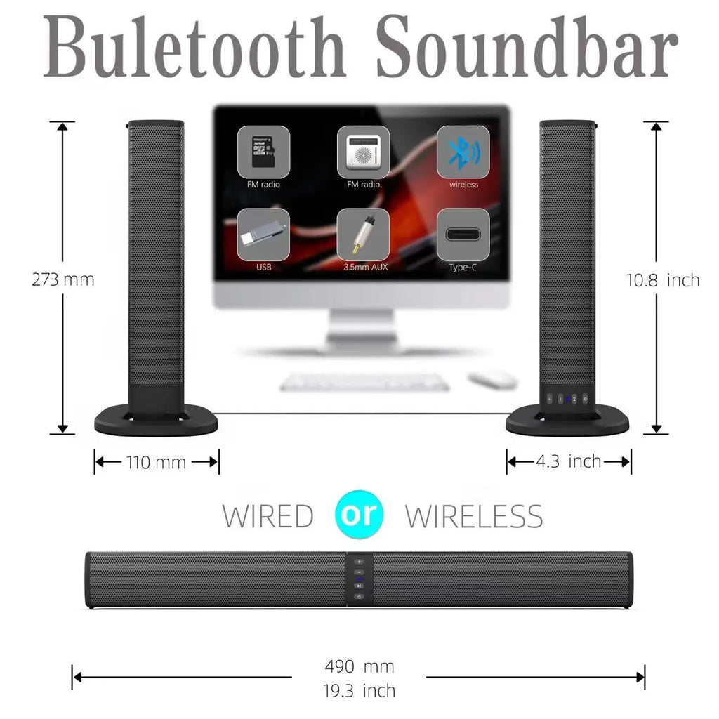 Wireless Blue-tooth Sound Bar Speaker System Super Power Sound Speaker Wired Wireless Surround Stereo Home Theater TV Projector