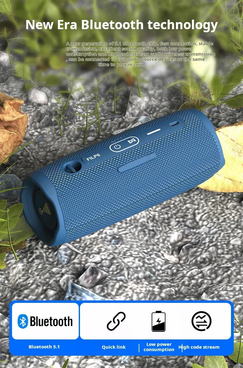 6 Outdoor Waterproof Speaker Can TF Card Slot Wireless Subwoofer Mini Portable Speakers Party Subwoofer  Speaker