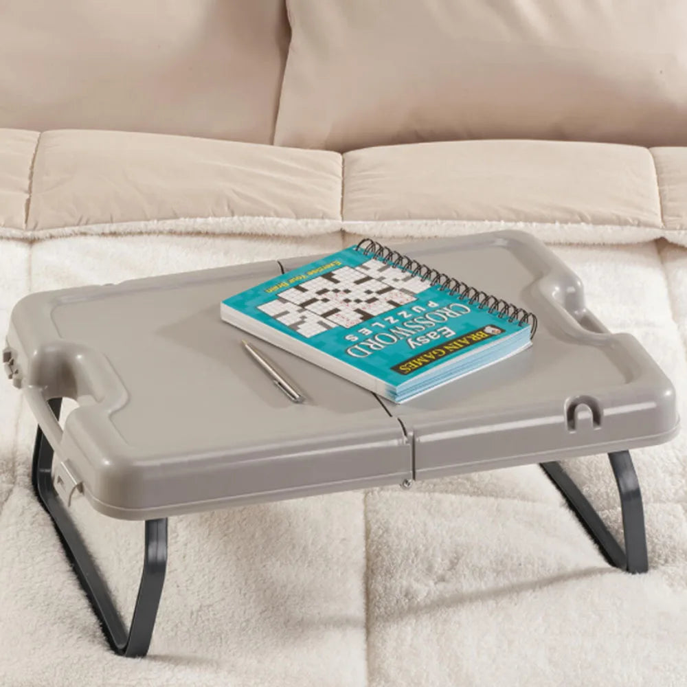Folding Lap Desk with Storage Case  Multifunctional Folding Table Storage Case  Portable Plastic Mini Desk Camp Picnic Travel