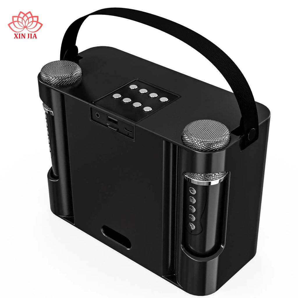 YS219 Portable Karaoke Machine for Bluetooth 2 Wireless Microphones HD Sound PA System RGB Amplifier Handle for Home Theatre