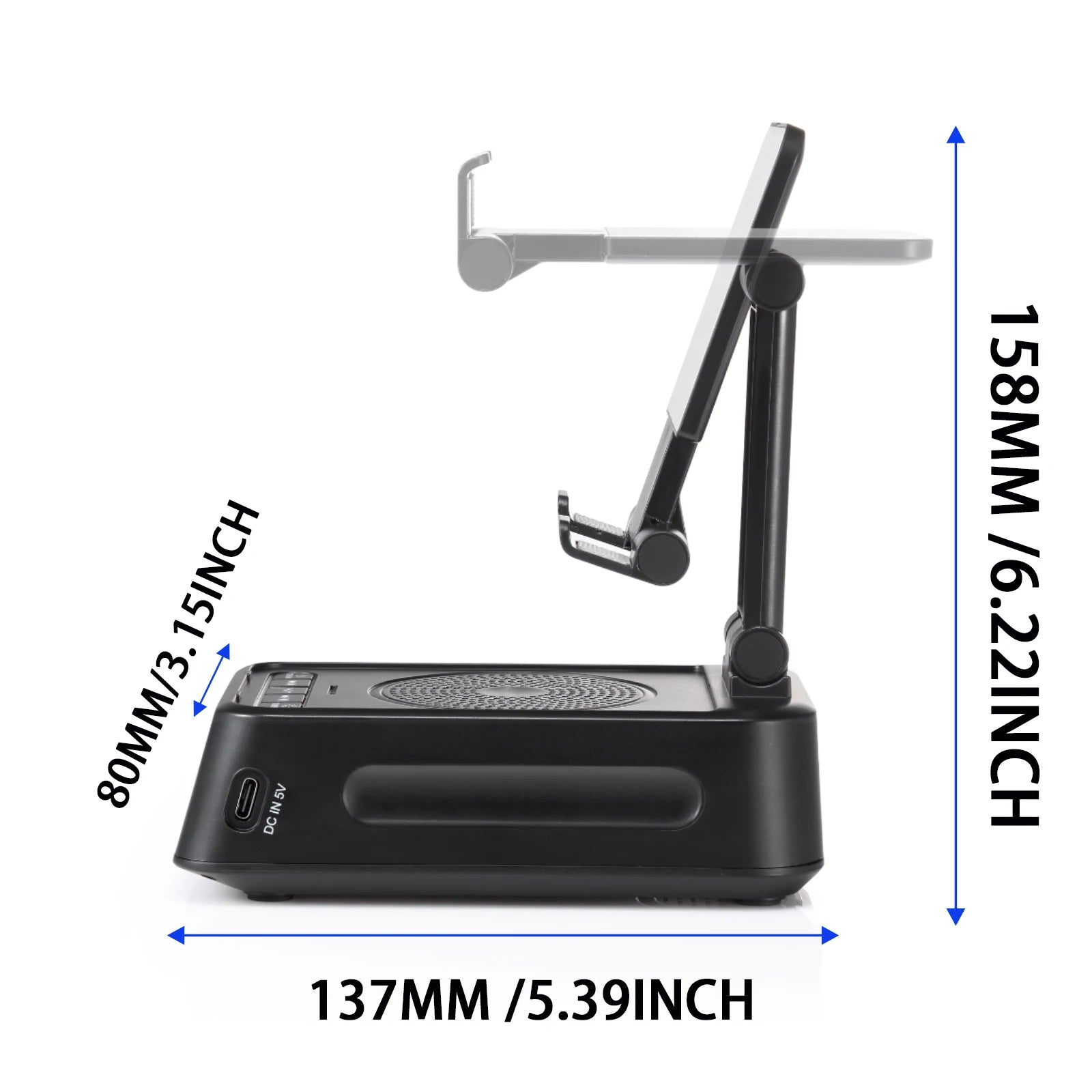 Cell Phone Stand with Wireless Speaker and Anti-Slip Base HD Surround Sound Perfect for Home  with Blue Tooth Speaker for Desk