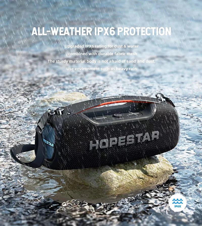 HopeSTAR A60 100W Portable Bluetooth Speaker with Subwoofer Karaoke Microphone for Home Outdoor Party High Quality Loud Player