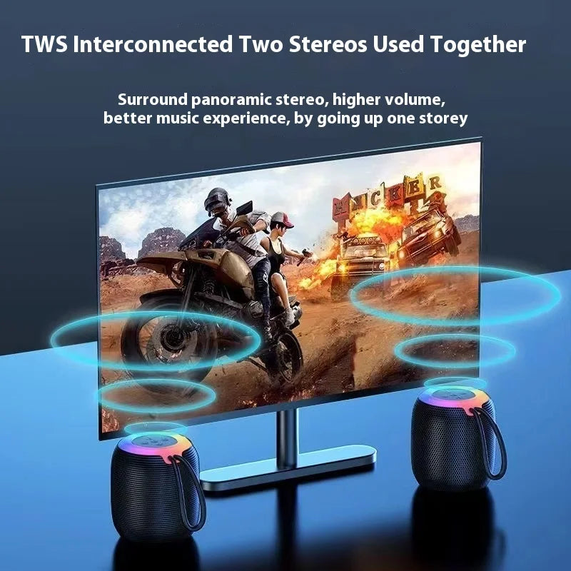 5W RGB for Bluetooth V5.3 IPX4 Waterproof Wireless Portable Speakers Subwoofer TF USB Power Low MOQ Customizable Logo Car Home