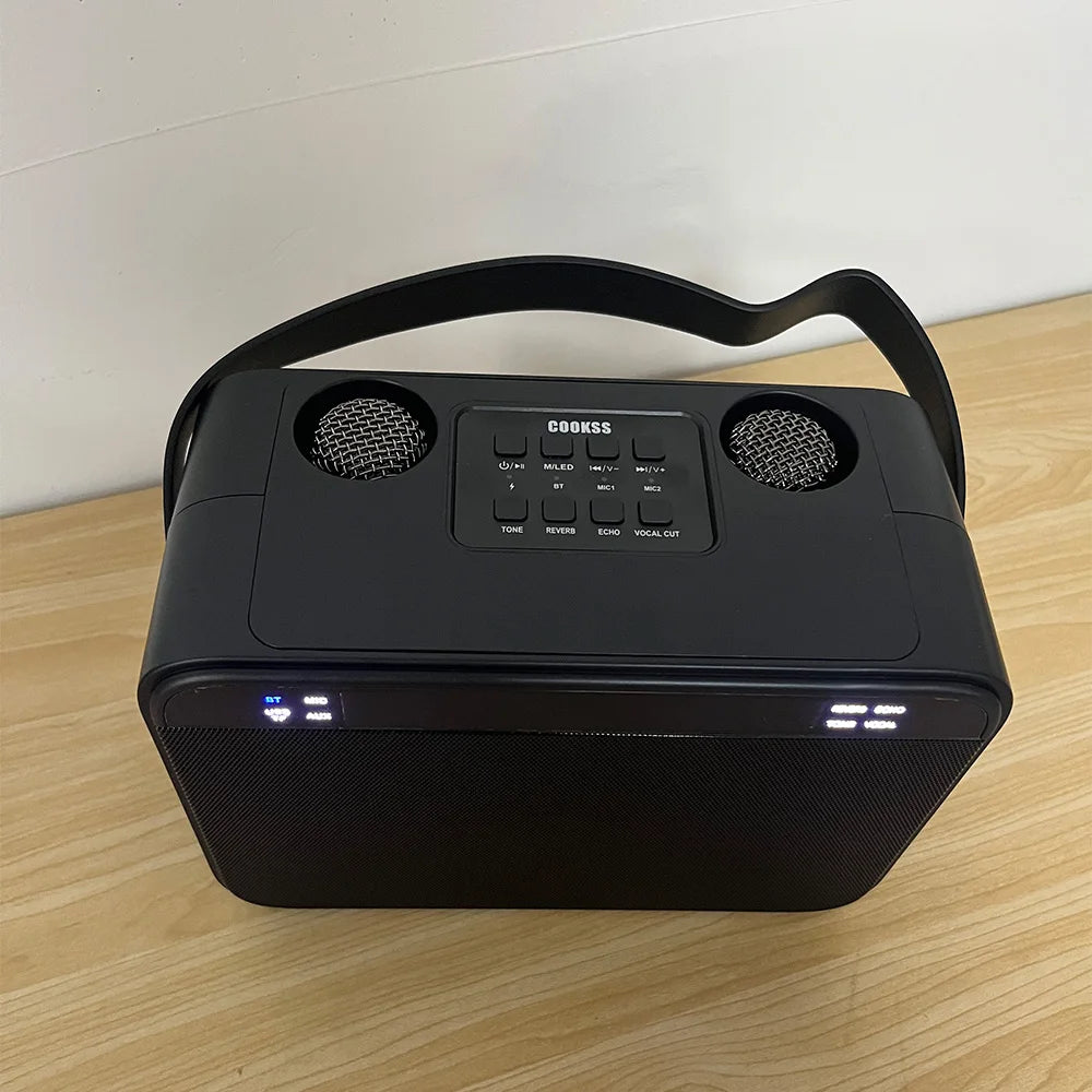 Wireless Bluetooth Microphone with Remote Control Portable Handheld Speaker Karaoke Machine Style for Kids Colorful LED Light
