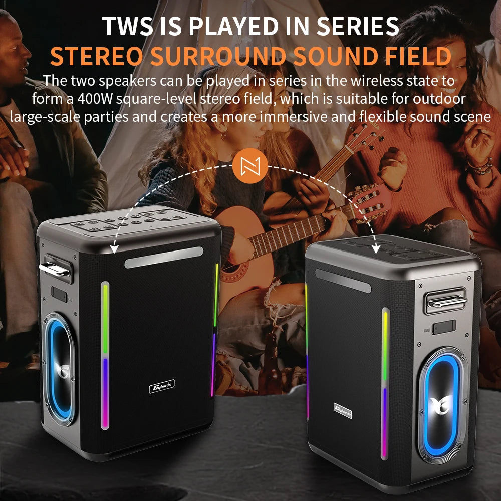 X15 Karaoke Machine PA System with Two Wireless Microphones, Portable Wireless Speaker with Remote Control, PD65W Quick Charge