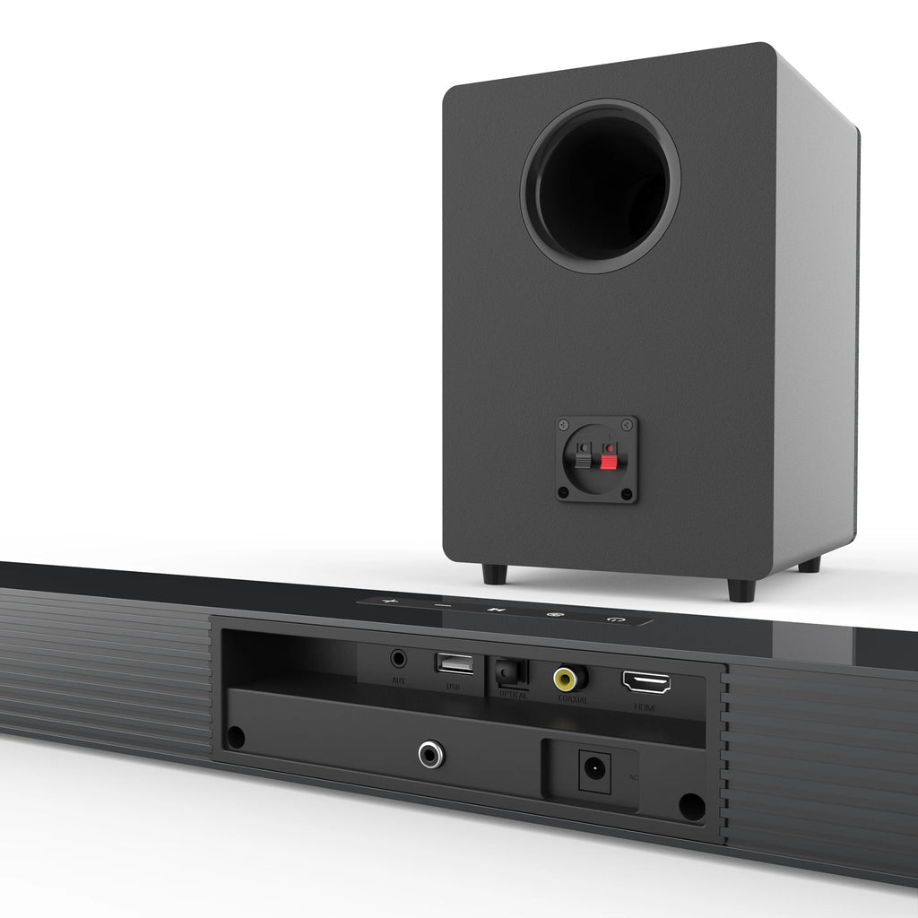 84W TV Sound Bar with Subwoofer Box Soundbar 2.1 Wireless Speaker Home Theater Surround Sound System Aux/USB/Optical/Coaxial/RCA