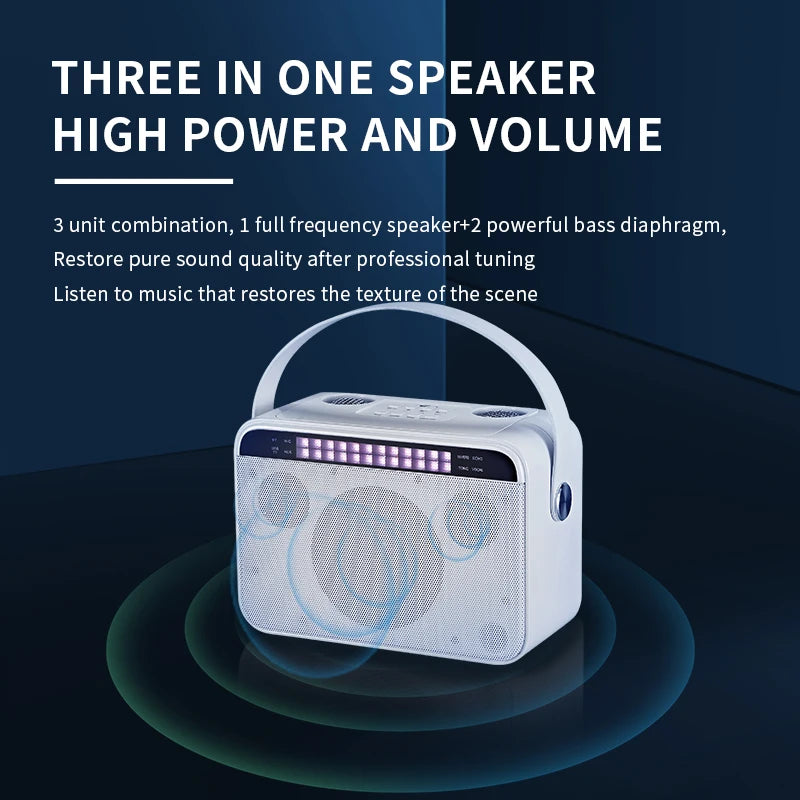 Wireless Bluetooth Microphone with Remote Control Portable Handheld Speaker Karaoke Machine Style for Kids Colorful LED Light