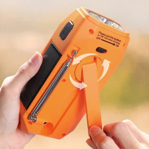Solar Powered & Crank Hand-Operated Power Portable Wireless Speaker with FM Radio USB/TF/FM/BT/TWS/LED Flashlight