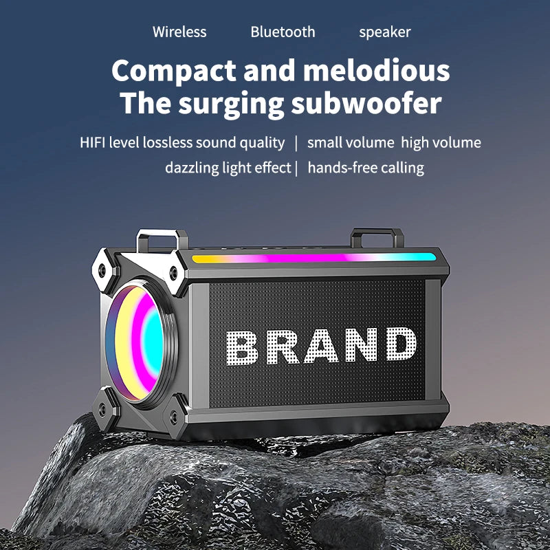 2025 Factory New Outdoor Portable Wireless Bluetooth Speaker Mini Speakers Strap TF Card Bass High Quality Loud RGB Lighting