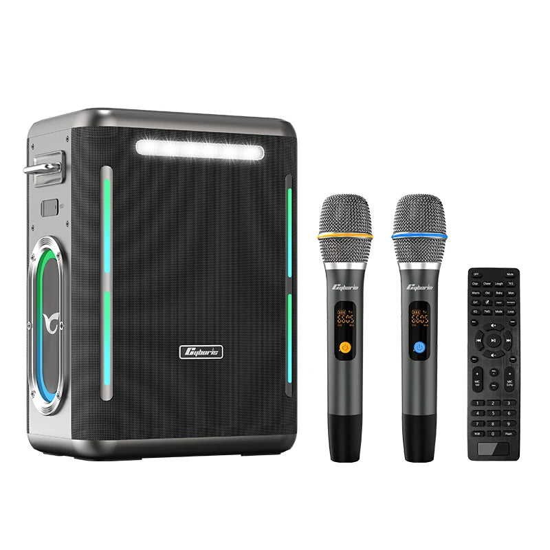 X15 Karaoke Machine PA System with Two Wireless Microphones, Portable Wireless Speaker with Remote Control, PD65W Quick Charge
