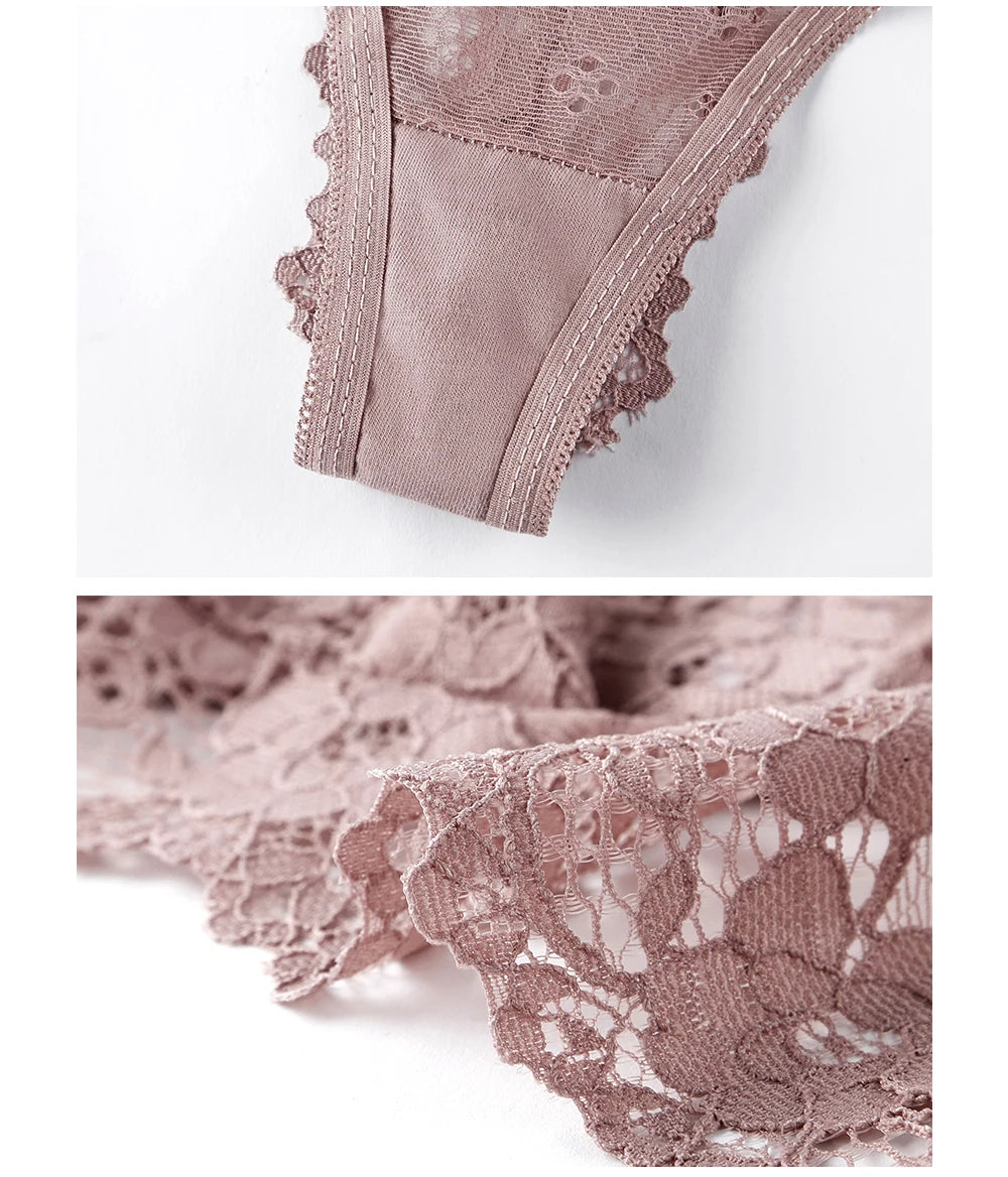 1 Set Women's Lingerie Sexy Lace Bra Thongs Set Woman Underwear Bralette Push Up Tube Tops Bras Panties Suit For Lady BANNIROU