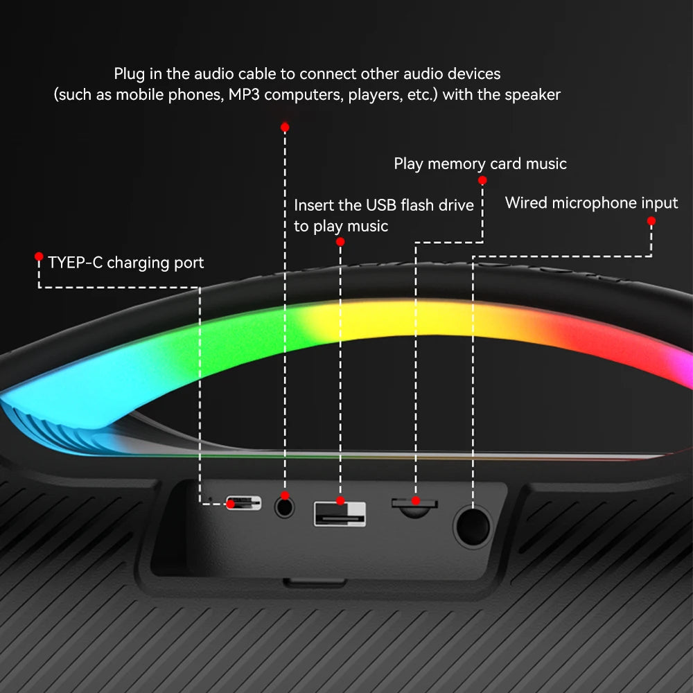 80W Peak Portable Wireless Speaker Karaoke Machine with 2 Microphones Waterproof Loud Stereo Portable Deep Bass RGB for Outdoor