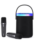 Karaoke Machine,Portable Bluetooth Karaoke Speaker with Dual Wireless Microphones, Dynamic RGB Party Lights