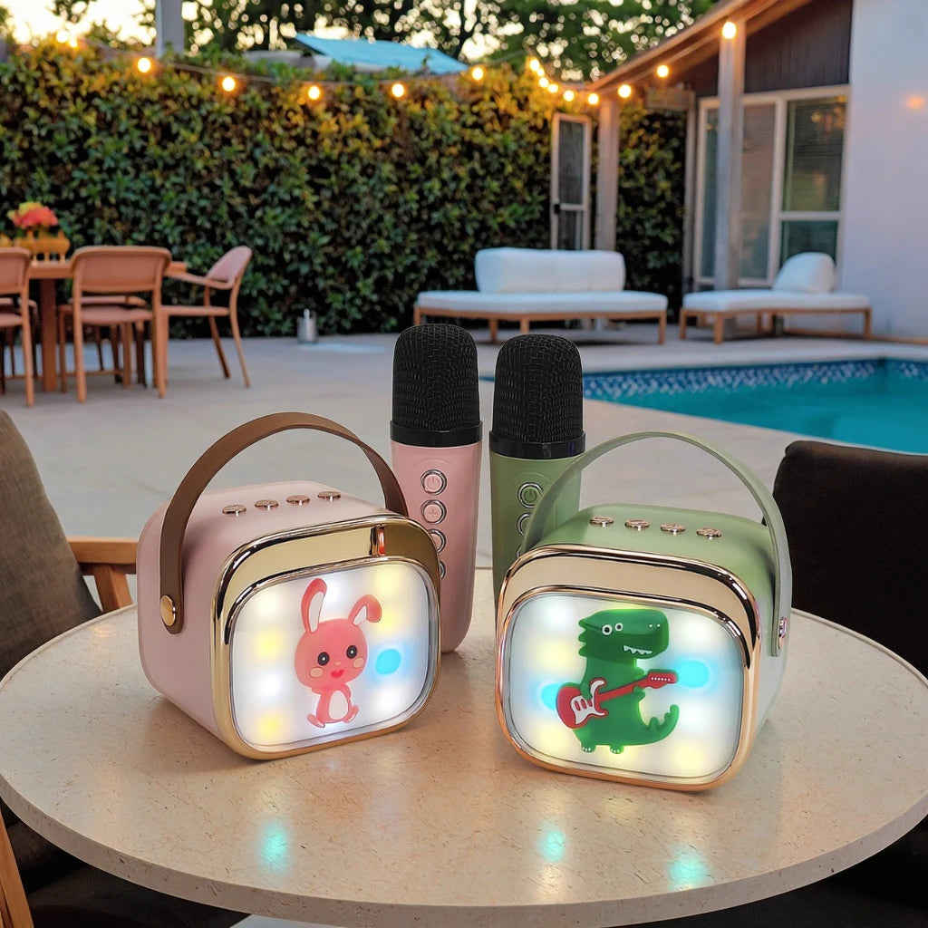 Happy Birthday Karaoke Para Casa Profesional Vcd Player for Machine Kids Ktv Party Wireless Speaker Double Microphone
