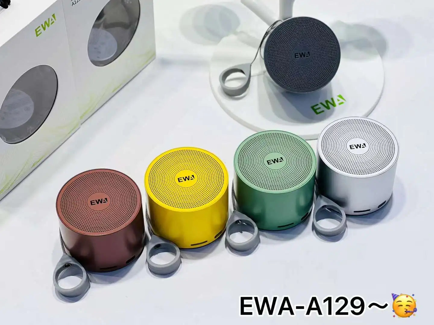 The New Listing EWA-A129 Metal TWS Macaron Speaker 5W Wireless Subwoofers bluetooth Speaker Outdoor Portable Speakers for Gift
