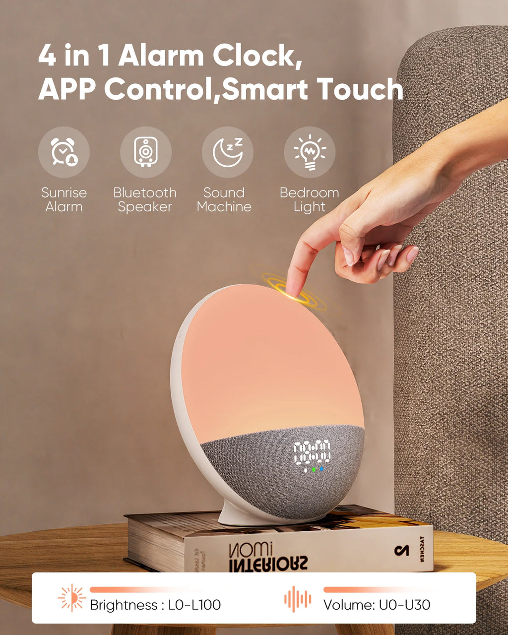 CYBORIS Colorful Night Light  Speaker App Control Rechargeable Portable Wholesale White Noise Machine for Baby Bedroom