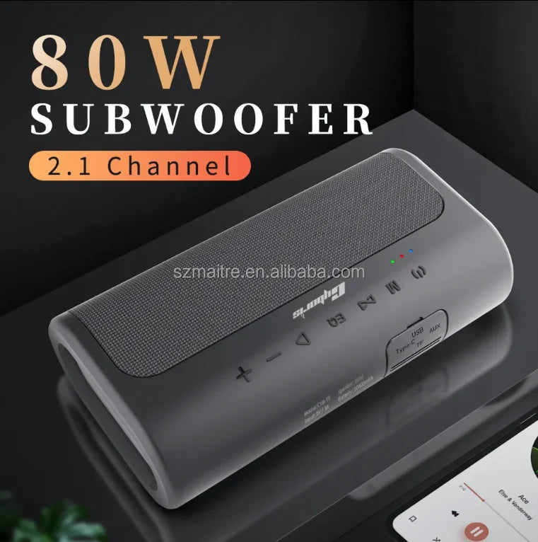 Newest Portable Speaker 80W High-power DSP Subwoofer Wireless Portable TWS Outdoor Bluetooth Speaker