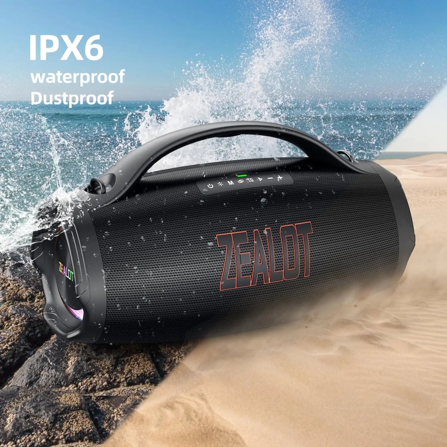 ZEALOT 2025 Portable for Bluetooth Speaker IPX6 Waterproof 36000mAh Powerbank EQ USB/TF/AUX Great Bass for Home Outdoor