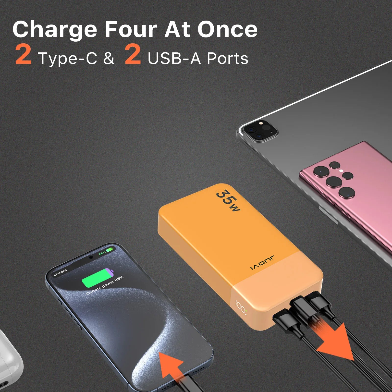 High Capacity 20000mAh Waterproof External Battery LCD LED Display 35W Fast Charging Laptop Compatible Type-C Banks Station