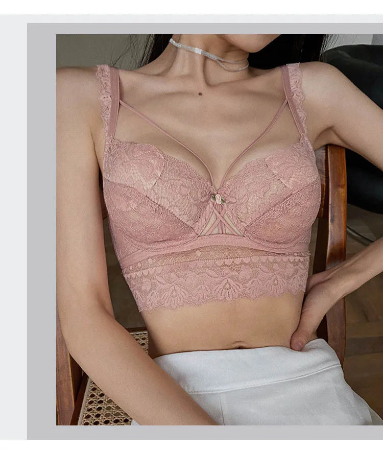 CINOON Top Classic Bandage Bra Set Lingerie Push Up Brassiere Lace Underwear Set Sexy Transparent Panties For Women underwear