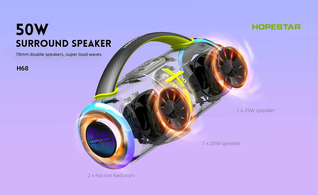 HOPESTAR H68 Top Sell bluetooth Speaker Portable Speaker Waterproof IPX6 Wireless Outdoor Blue Tooth Speakers