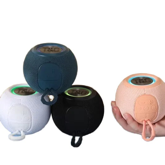Portable 5W Battery-Powered Mini Wireless for Bluetooth Speaker with RGB LED Lighting Fabric Card Home Theatre Output