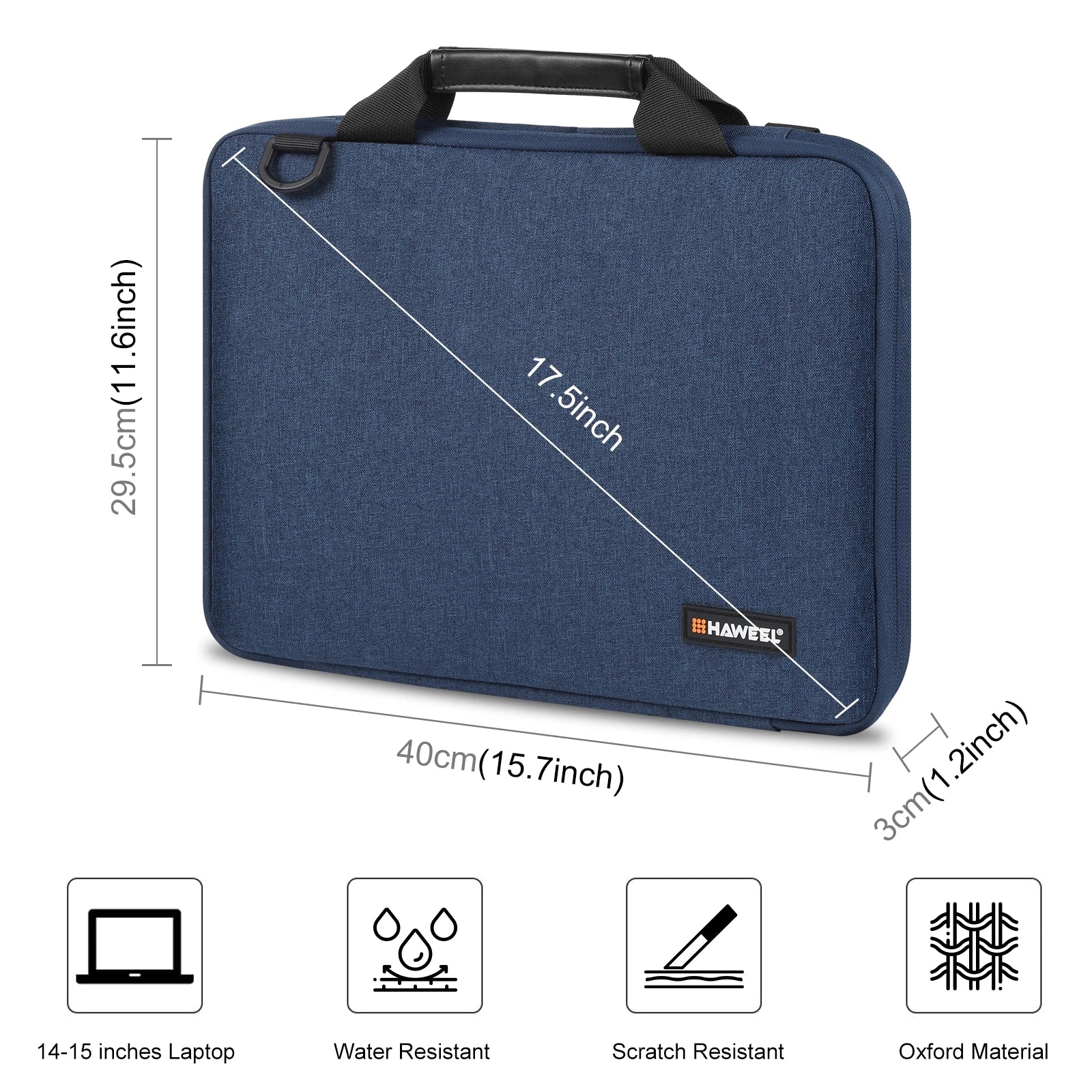 HAWEEL 15 Inch Laptop Handbag 2 in 1 Portable Waterproof Office Organizer Bags Electronic Briefcase Crossbody Laptop Storage Bag