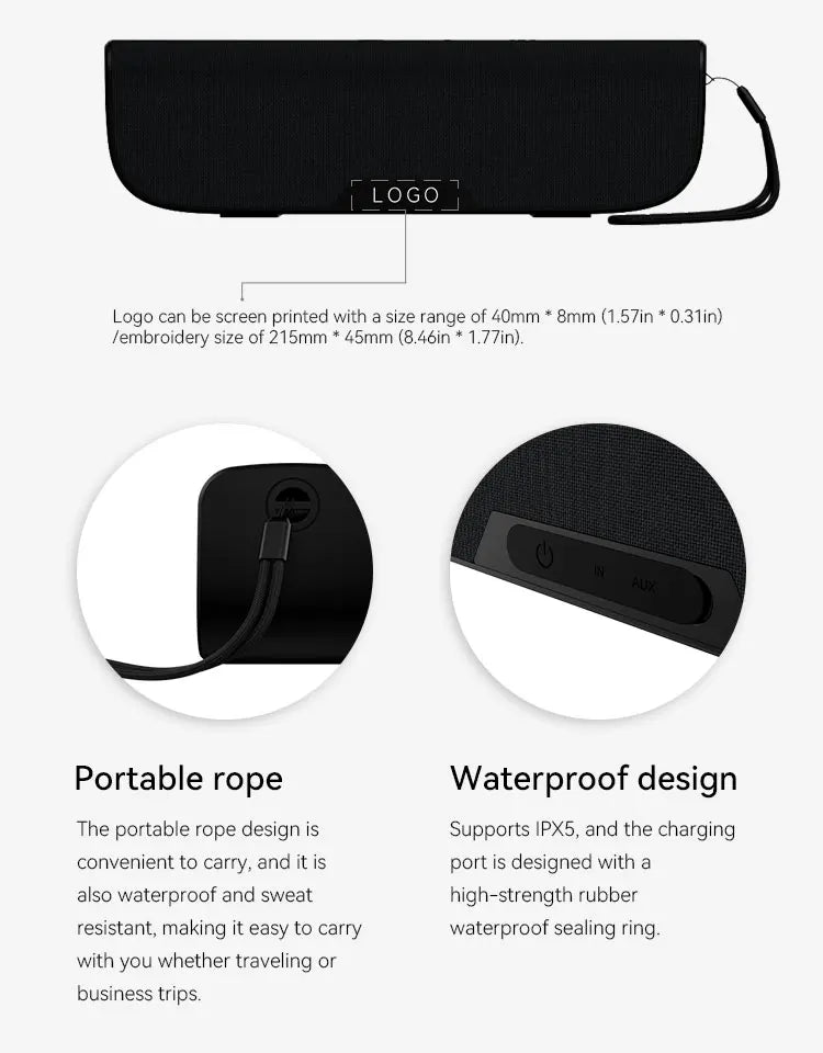 Innovation Style 10W Portable for Bluetooth Speaker Powerful 3.5mm Aux FM Compatible Audio Function for Sailing Boat Desk