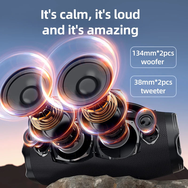 Zealot S98 Outdoor Party Speaker Professional Bluetooths 160W Bass Powered Portable Subwoofer Wireless LED Light Hifi Speaker