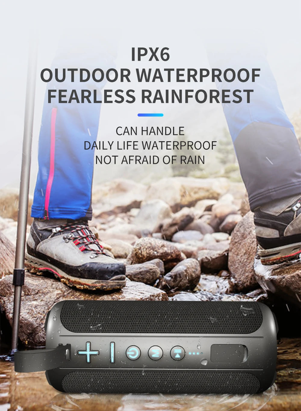 S7X RGB Portable  Speaker 20W Loud Sound Waterproof 12H Playtime TWS Pairing TF Card Type-C Charging