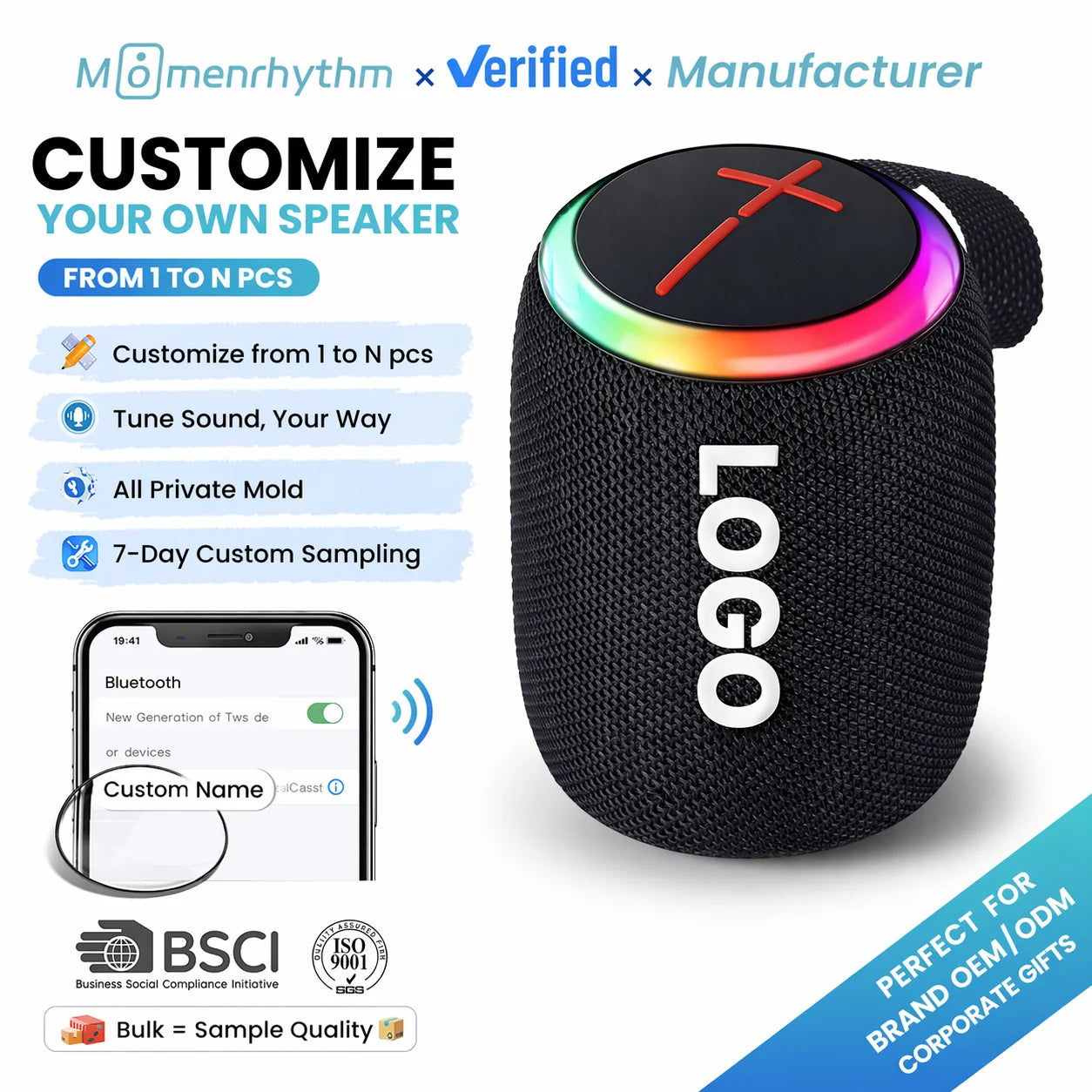 Mini Portable Bluetooth Electronic Speakers Customized Logo Wireless RGB Gaming Audio With Surround Sound Subwoofers