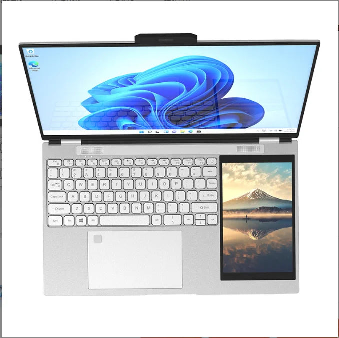 HD dual screen 15.6 inch laptop + 7-inch touch screen Office computer business laptop wholesale N100 16G 1T computer