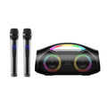 80W Peak Portable Wireless Speaker Karaoke Machine with 2 Microphones Waterproof Loud Stereo Portable Deep Bass RGB for Outdoor