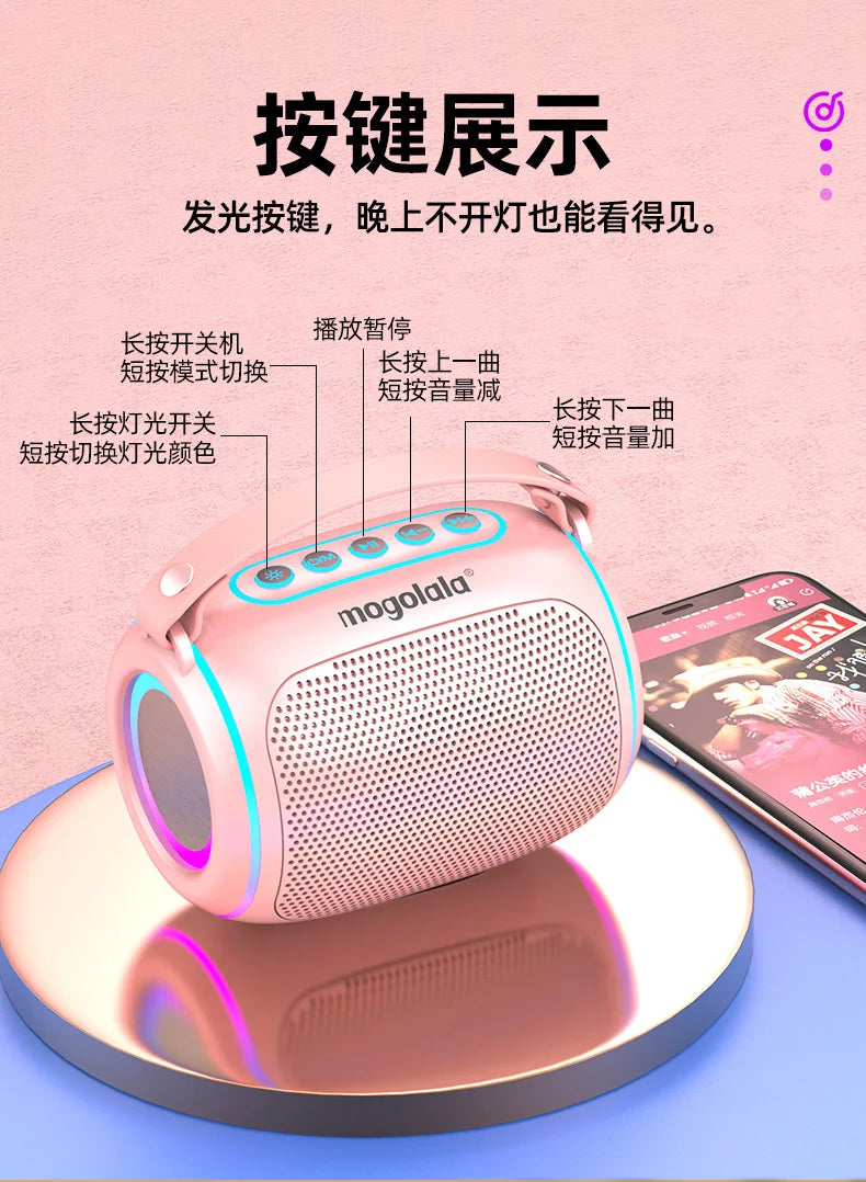 High Volume Long Battery Life Bluetooth Speaker Heavy Bass for Home Outdoor Use Easy Carry Wireless Speaker 10m Range