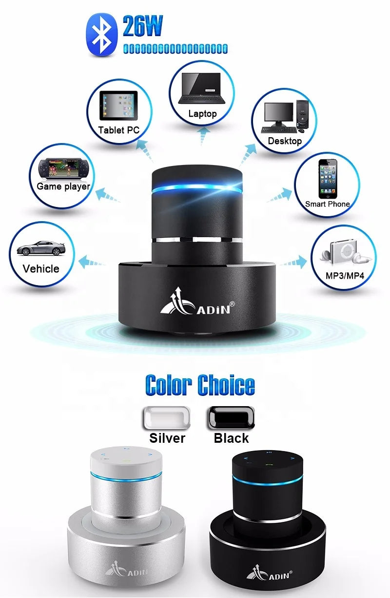 Adin 26w Vibro Portable Bluetooth Speaker Wireless Music Soundbar Subwoofer Speaker Bluetooth Neighbor Column Vibration Speakers