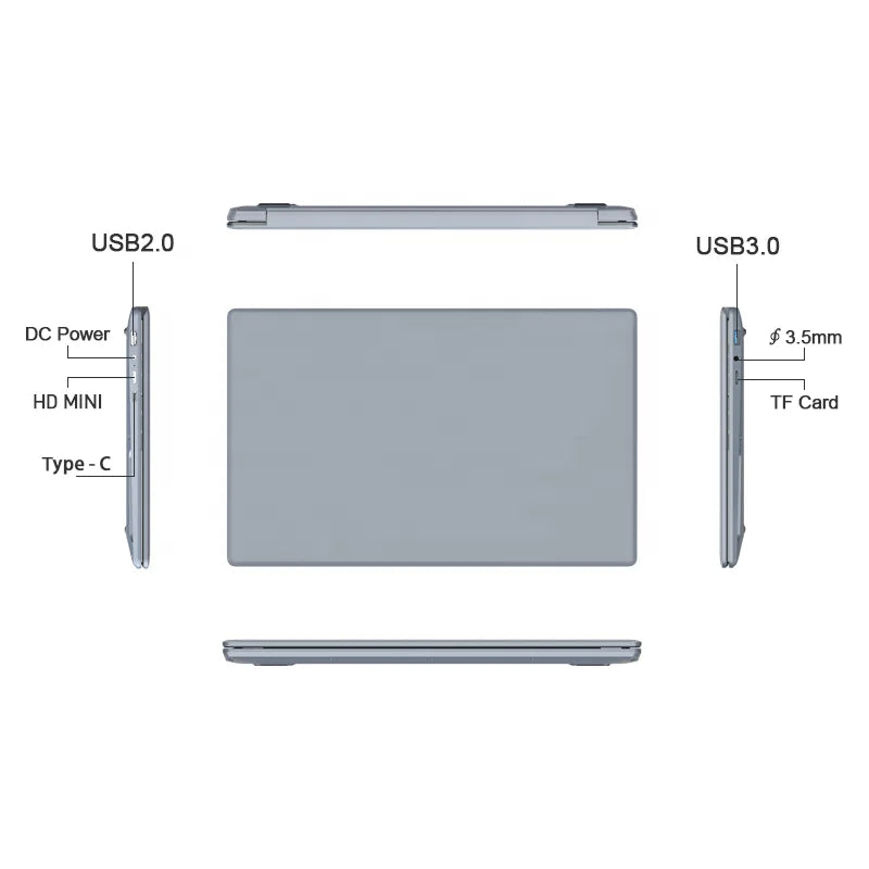 CPU N100 Business Laptops 15.6Inch + 7inch Dual Screen Laptop Touchscreen 1920x1080 IPS Brand New Bulk Purchase Computer Pc