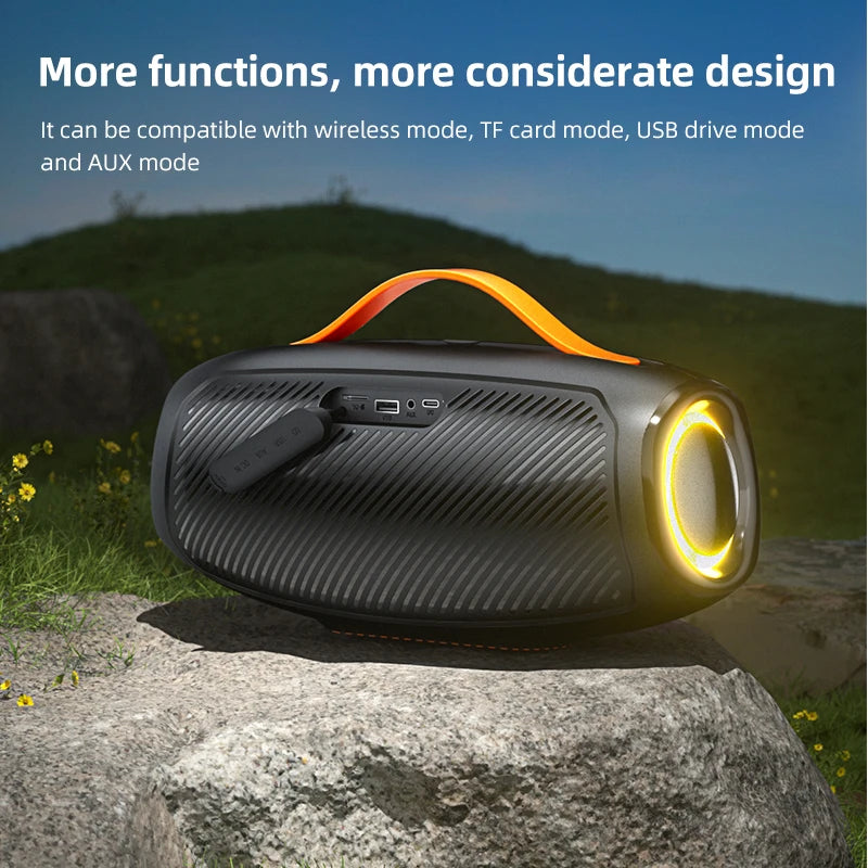 Professional Party Speaker High Power 60W Hifi Heavy Bass Vibration Stereo RGB Light TWS Home Theater Speaker