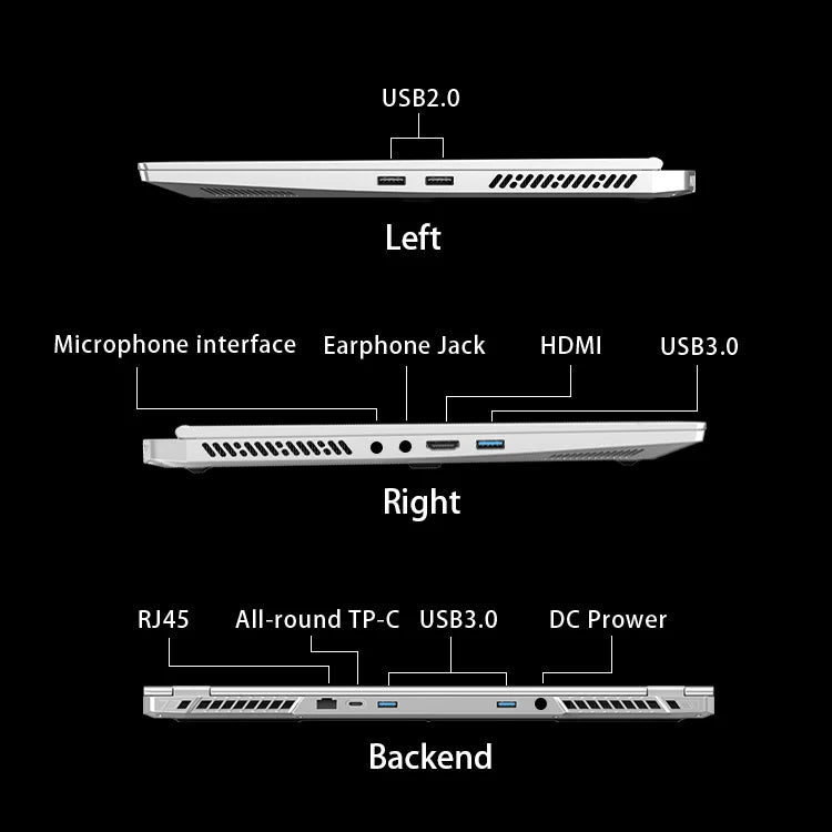 Intel Core I7 RTX3050 32GB DDR4 1TB SSD 6-Core 2.6GHz PC Gaming Laptop with Windows 11 for US Plug New and Doccassion