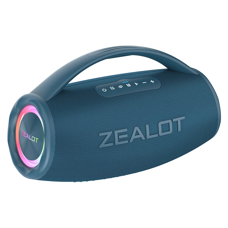 80W Portable Outdoor Speaker with RGB LED Lighting & AUX Communication Waterproof BT Wireless Speaker for Karaoke Parties