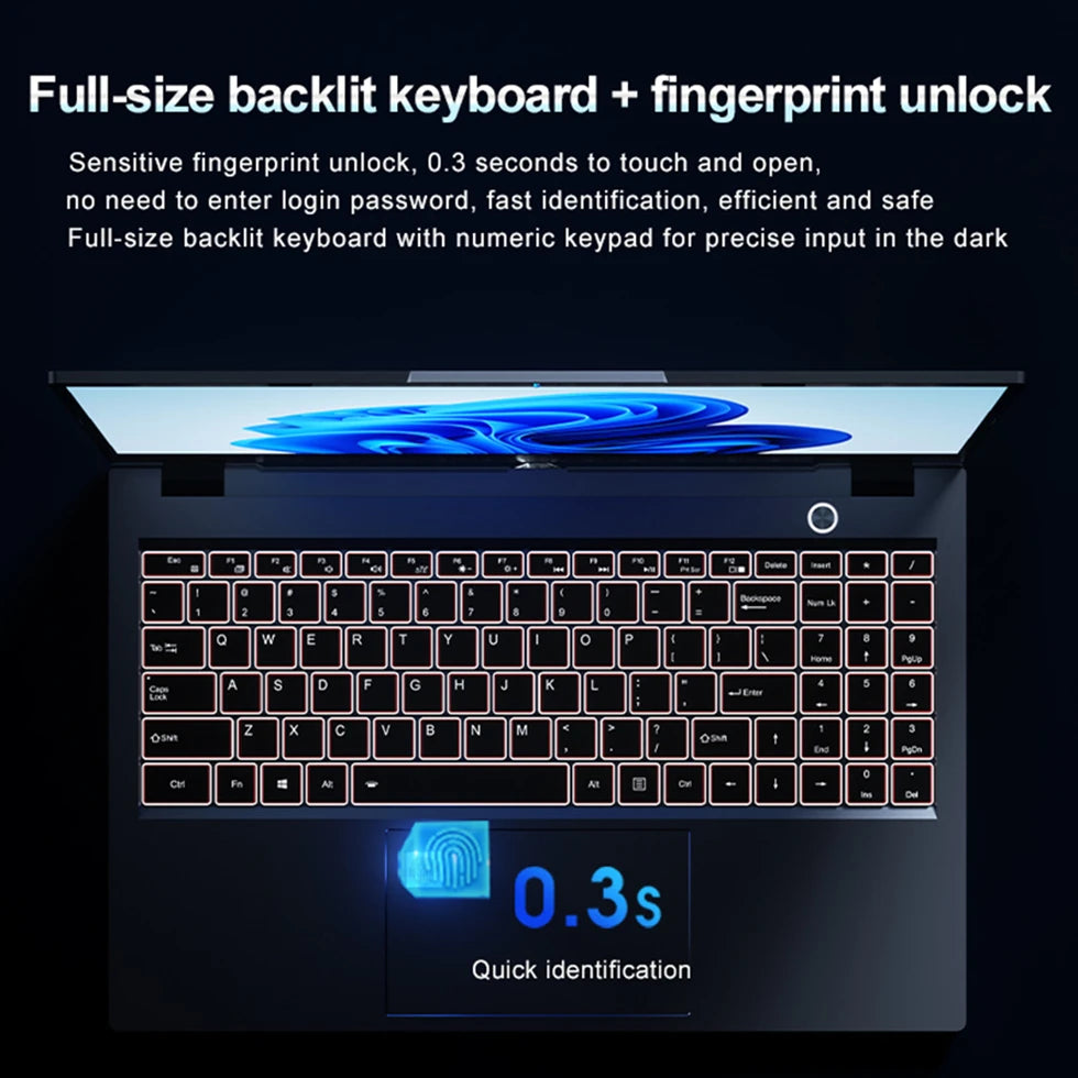 15.6 Inch I7 I9 Laptop Lightweight Portable Business Entertainment 16G 32G Office Laptop